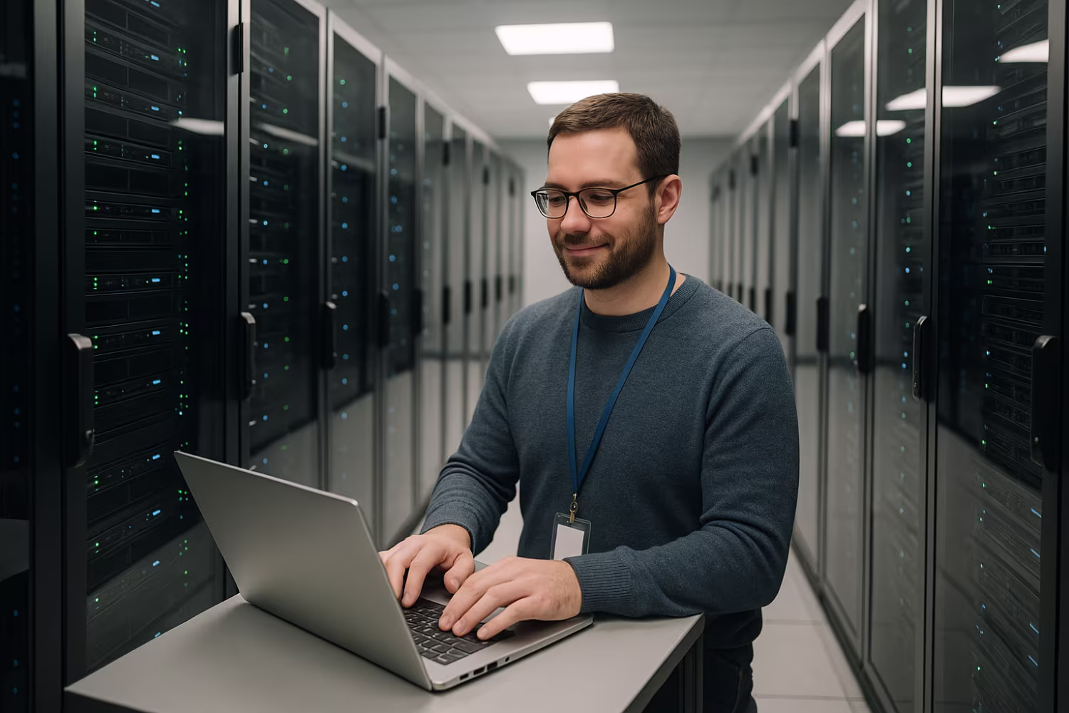 IT professional managing servers efficiently