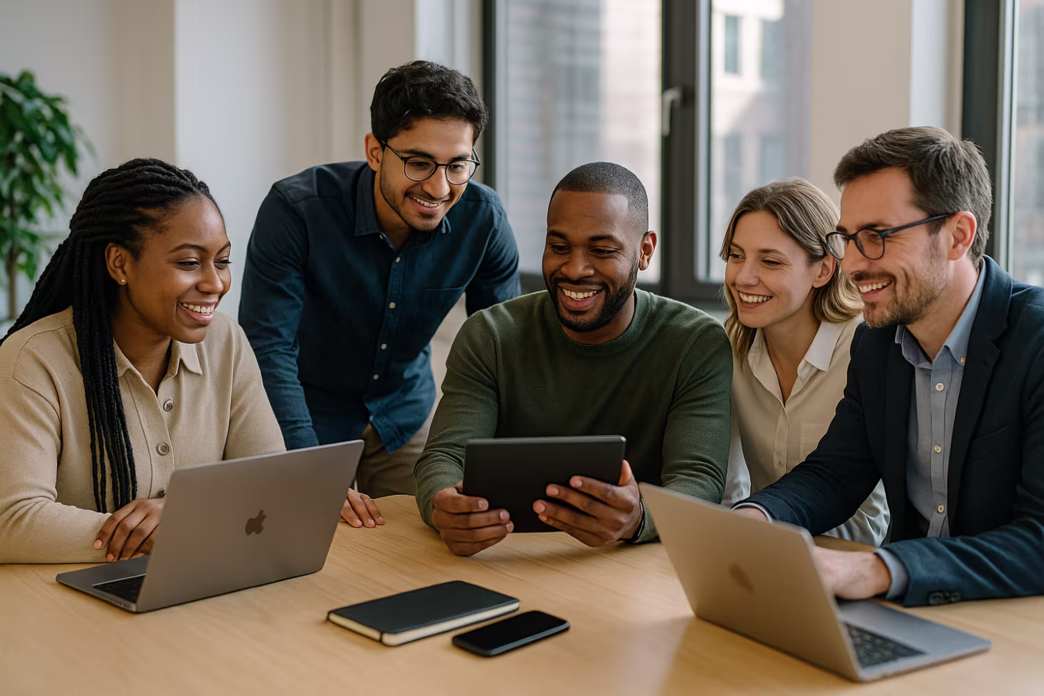 Diverse professionals discussing IT support cost