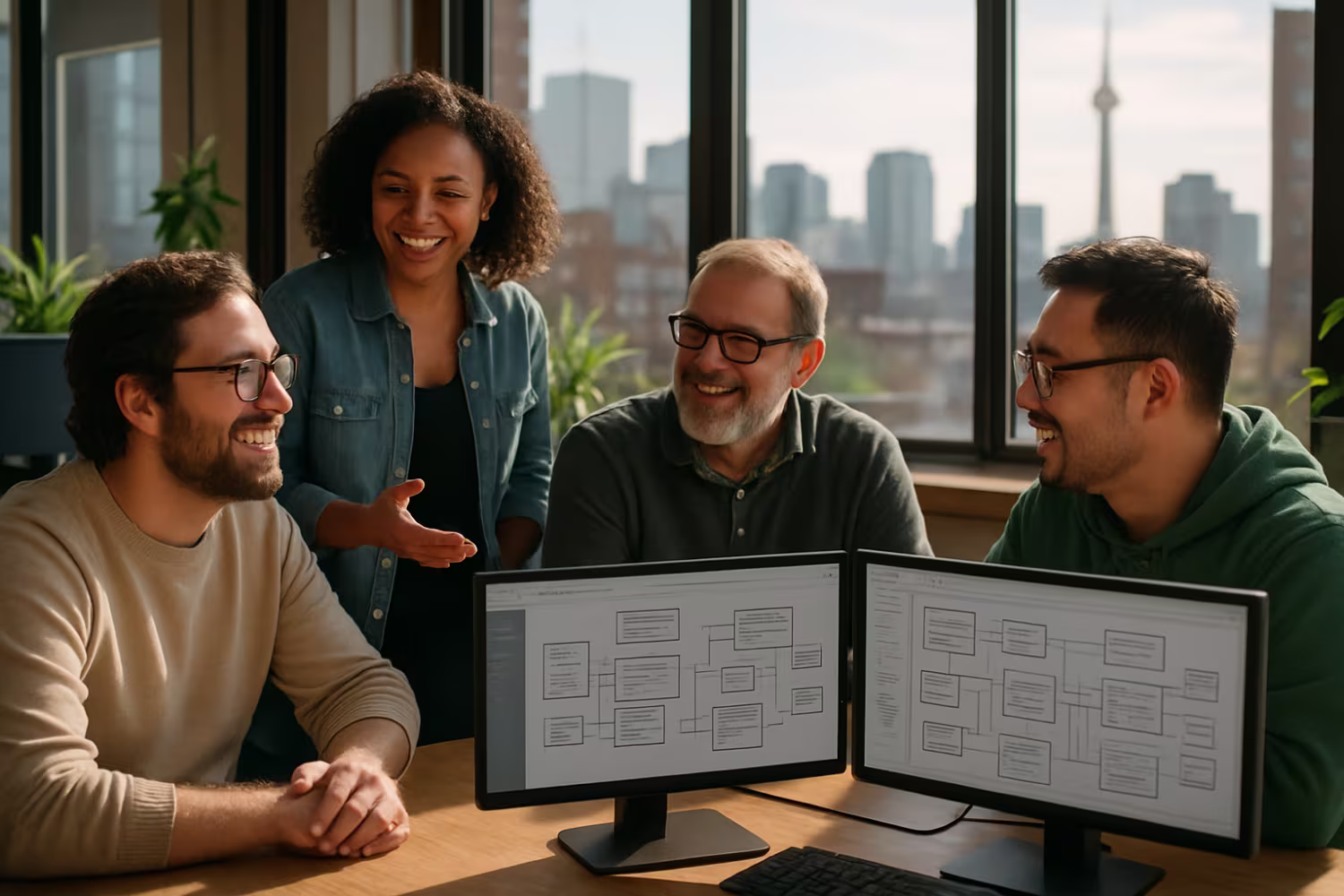 IT professionals discussing computer support costs