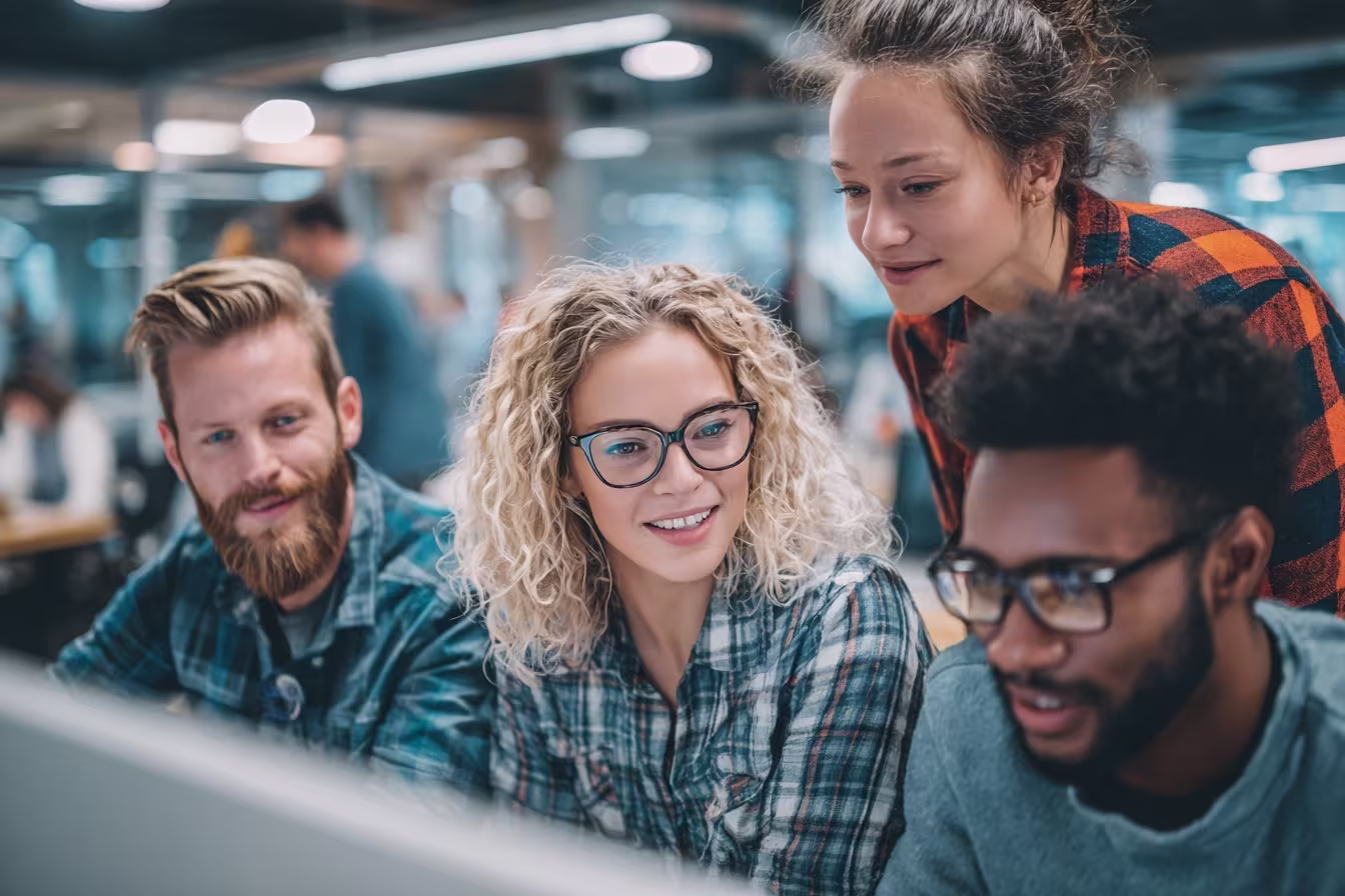 Diverse team collaborating on IT automation solutions