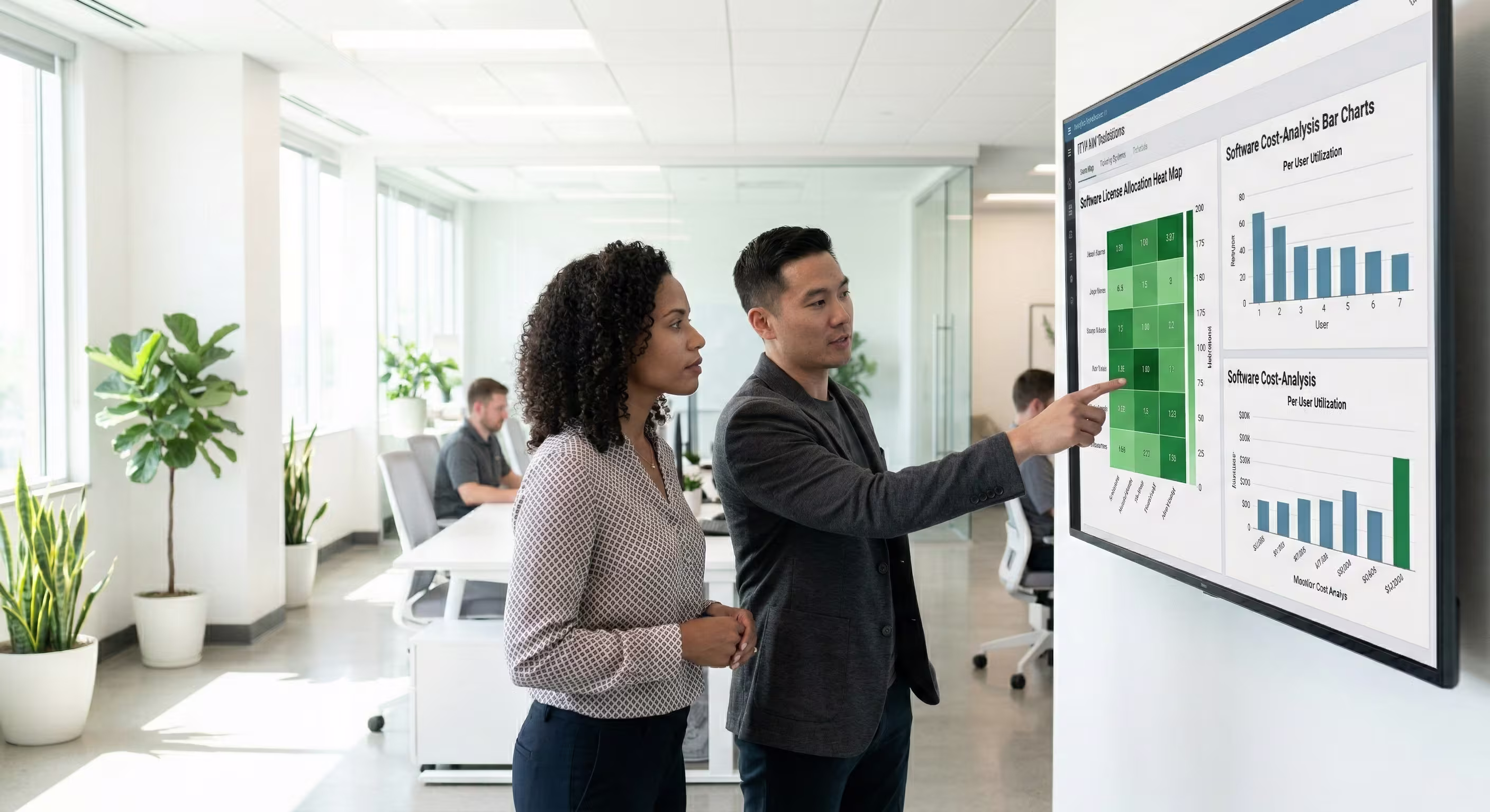 Team collaborating on IT asset management