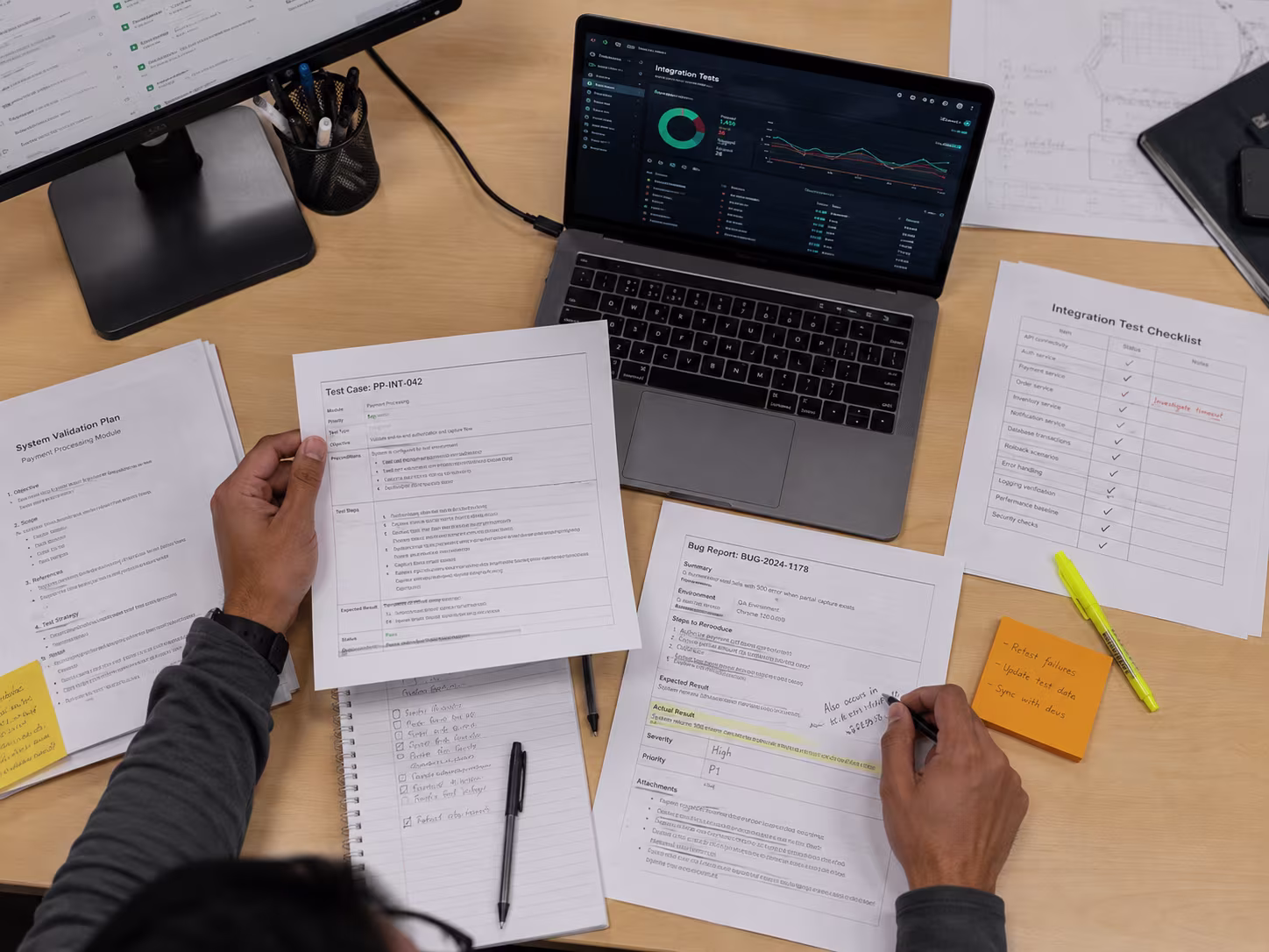 Diverse team performing IT system testing