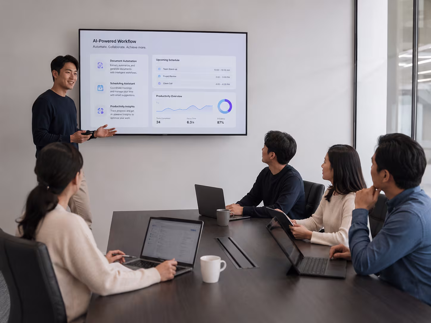 Diverse team using Microsoft 365