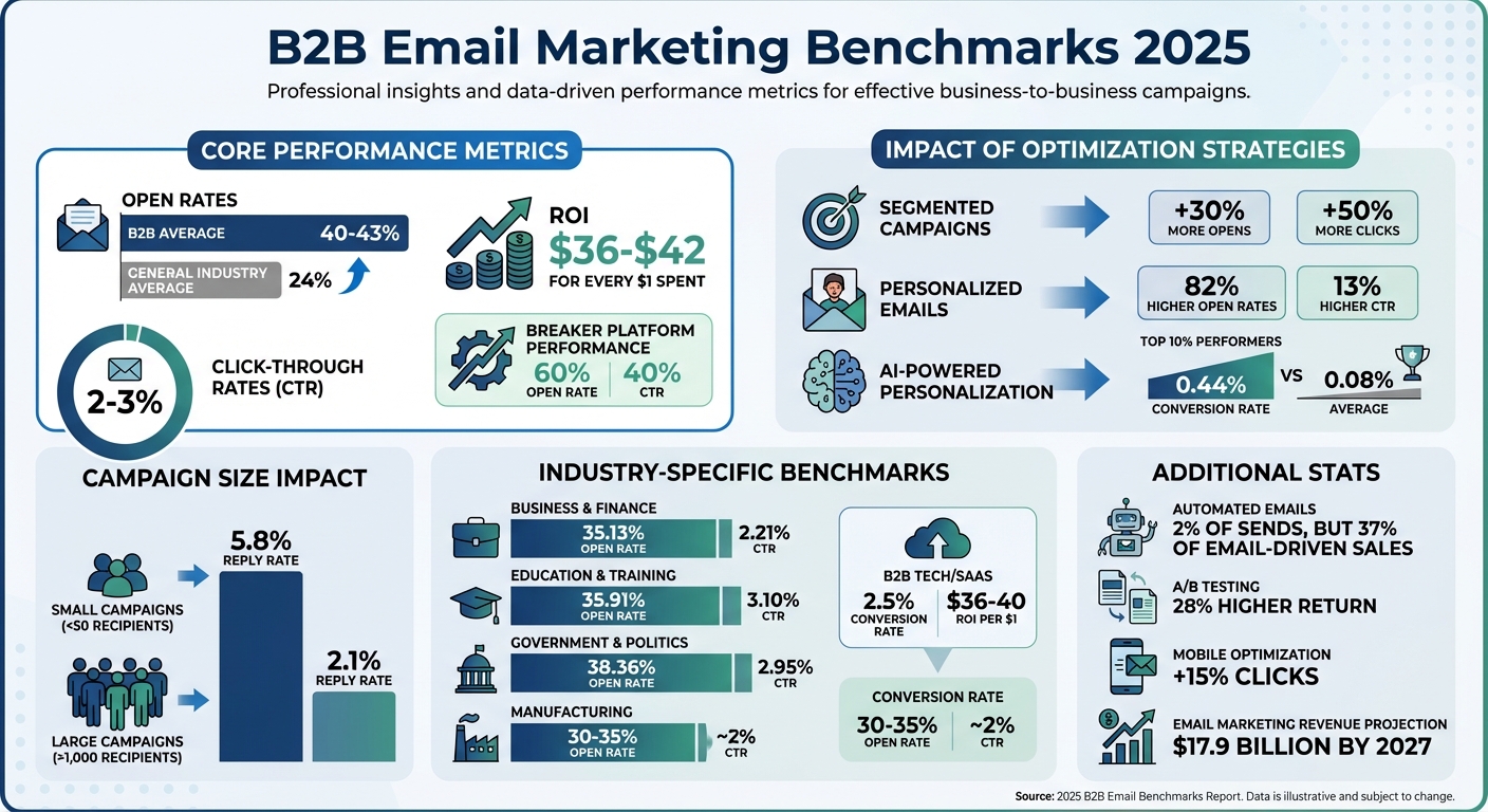 B2B Email Marketing Benchmarks 2025: Key Performance Metrics