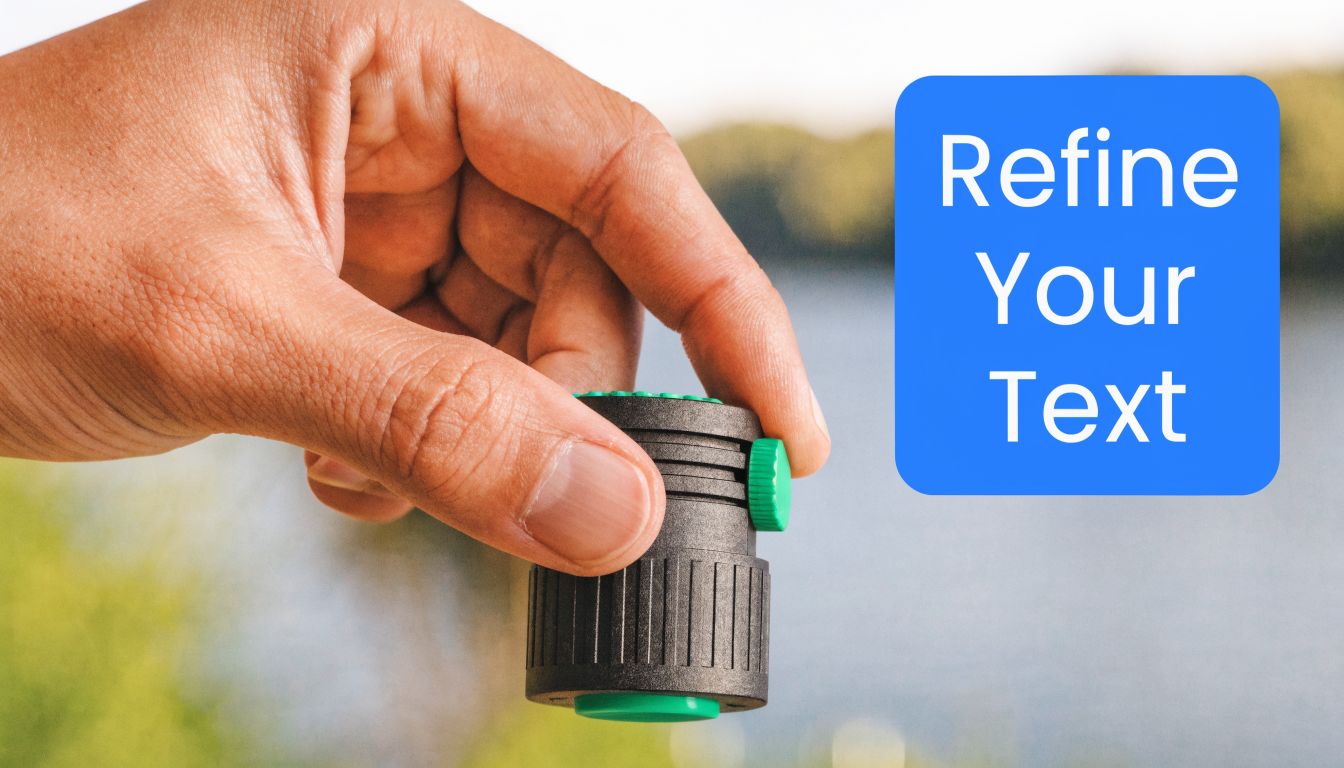 A close-up shot of a hand holding a small, black, cylindrical photography tool against a blurred background.