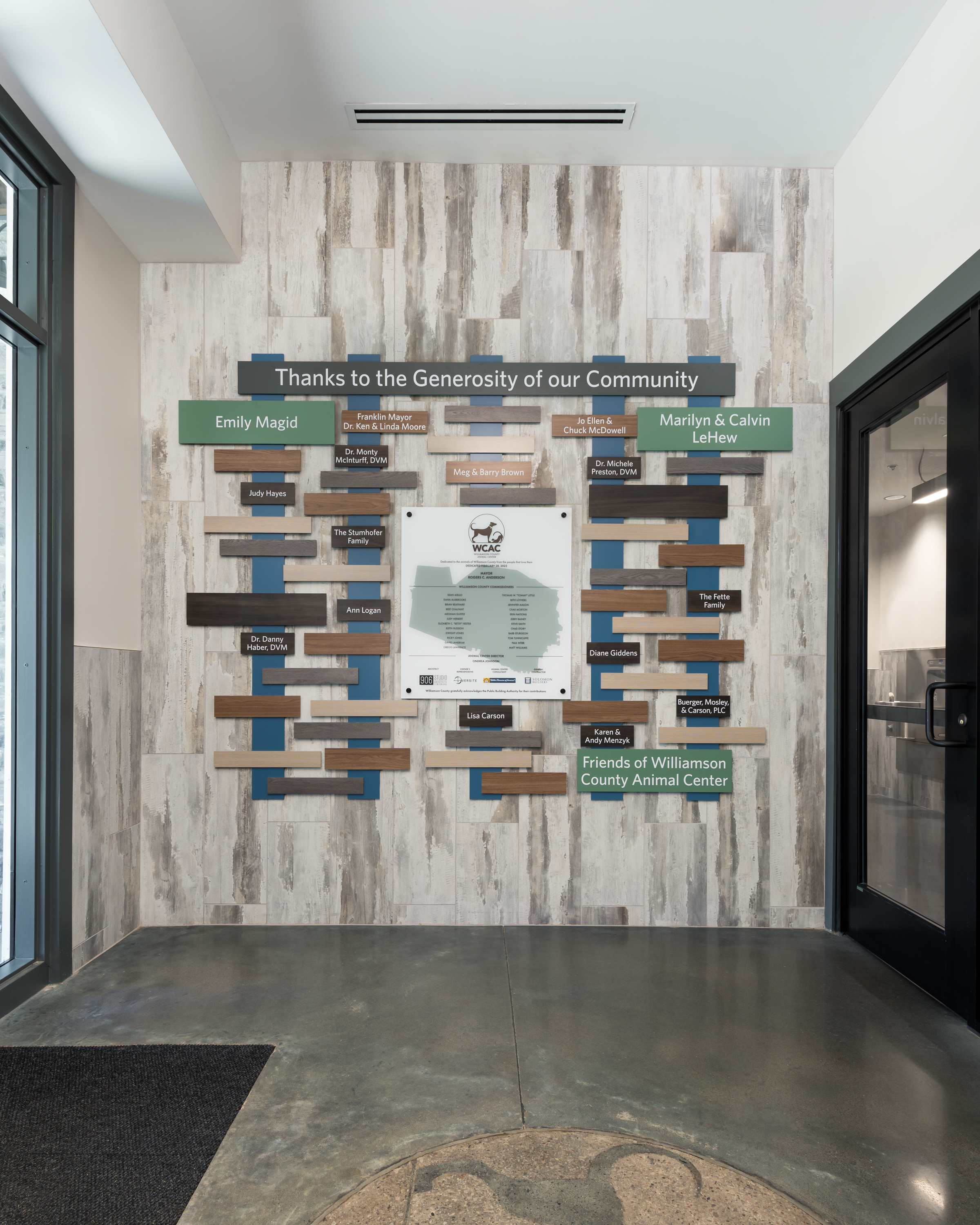 williamson county animal center donor wall