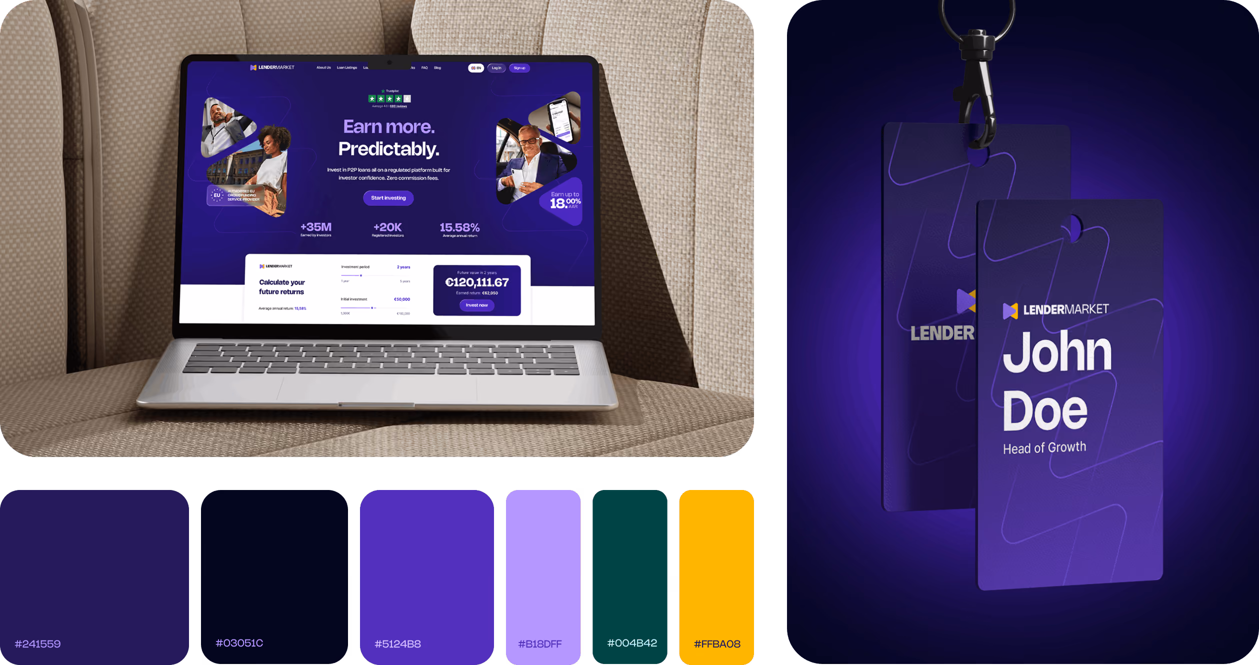 Lendermarket website displayed on a laptop