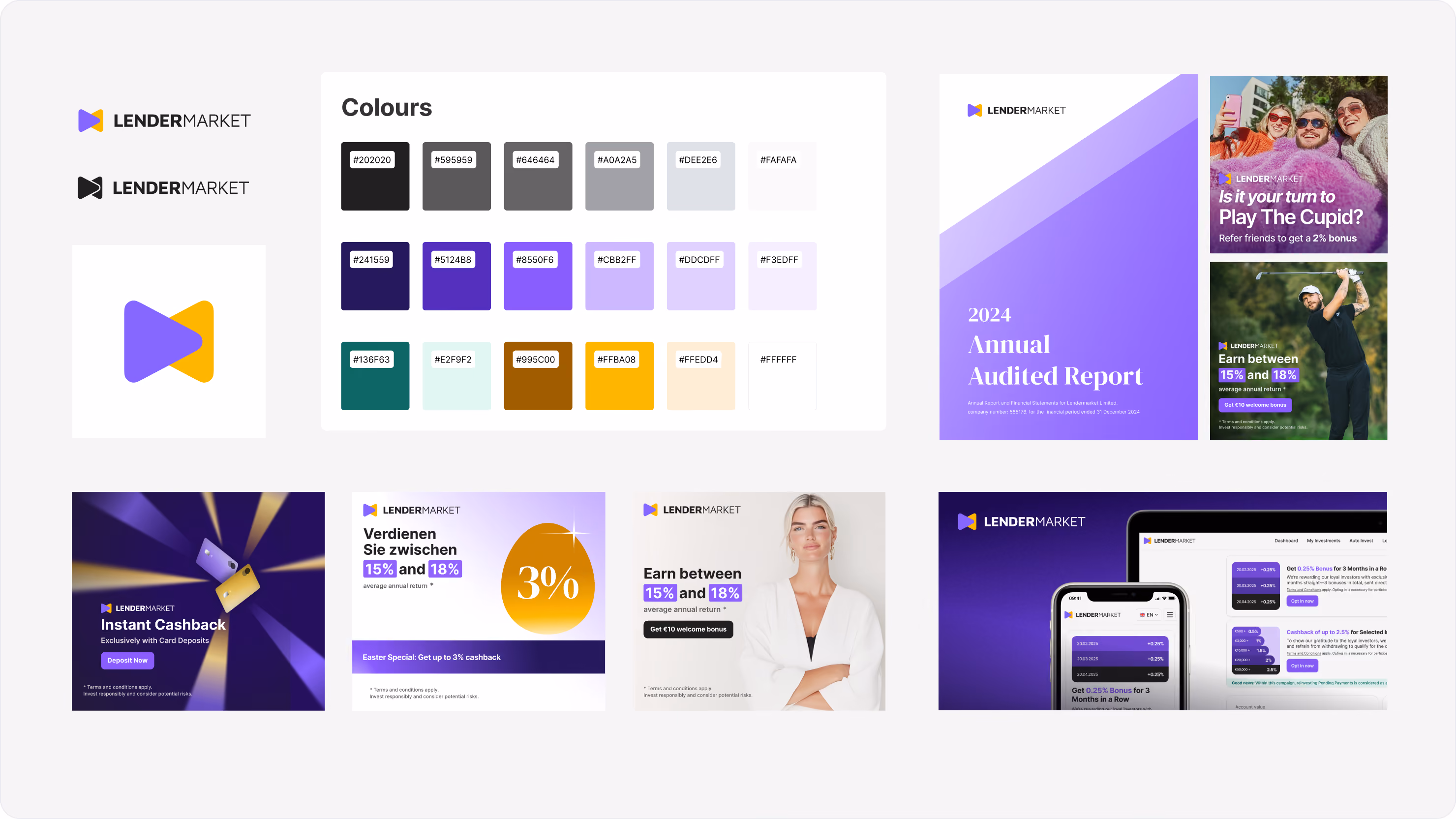 Lendermarket brand materials before the refresh
