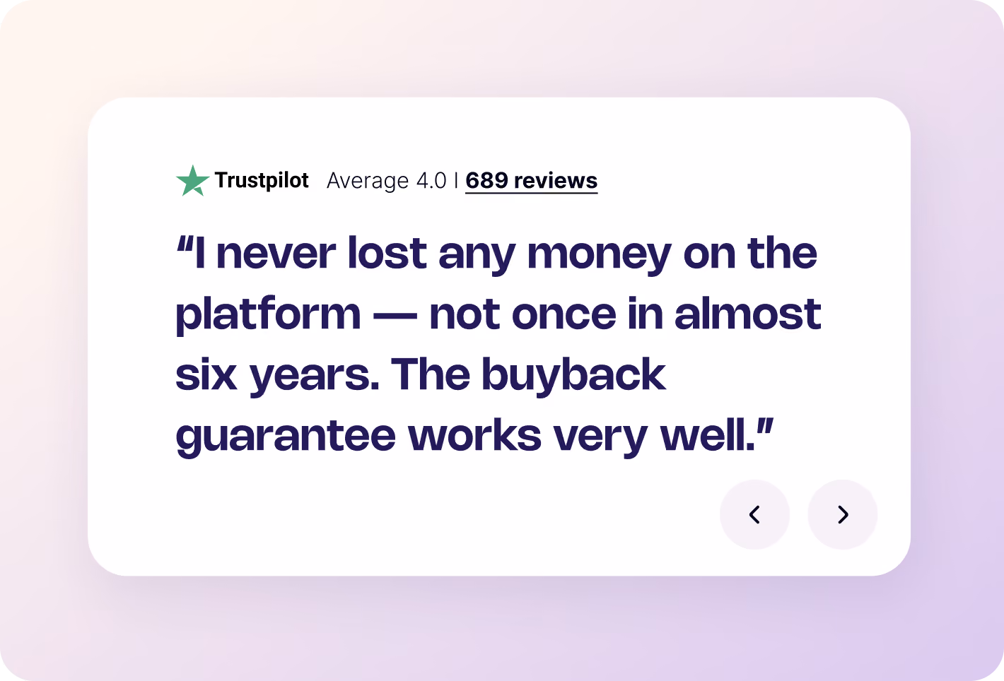Trustpilot ratings and regulatory proof on the redesigned website