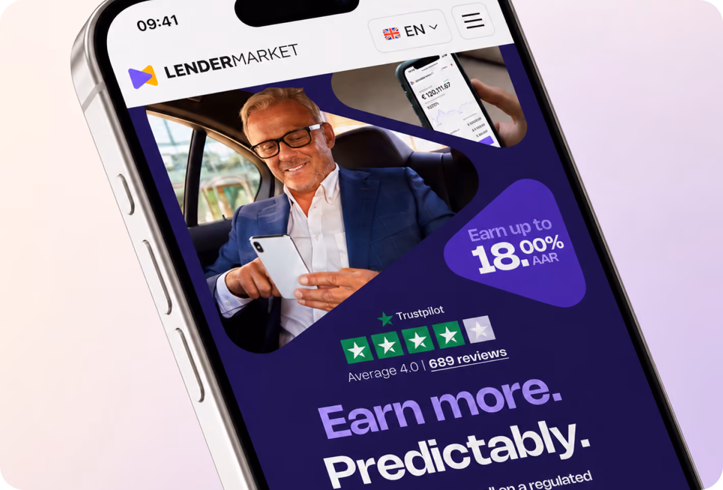 Investor testimonials and trust signals on the redesigned website