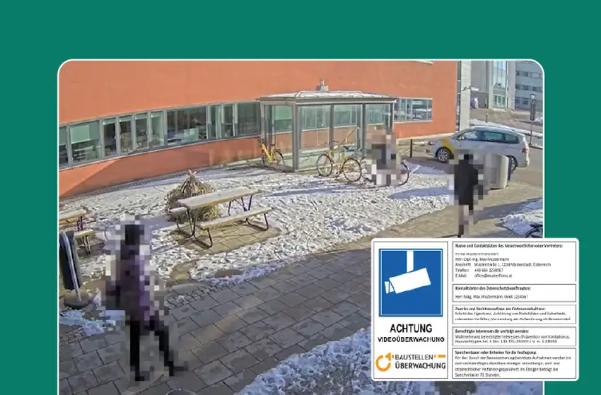 Datenschutz auf Baustellen mit Personen verpixelung