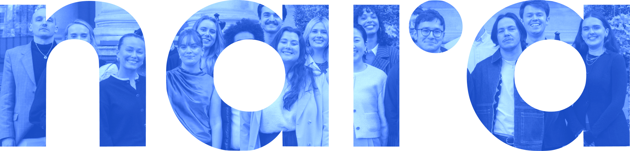 Nara logo with the team in background