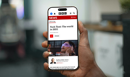 Phone mockup with article