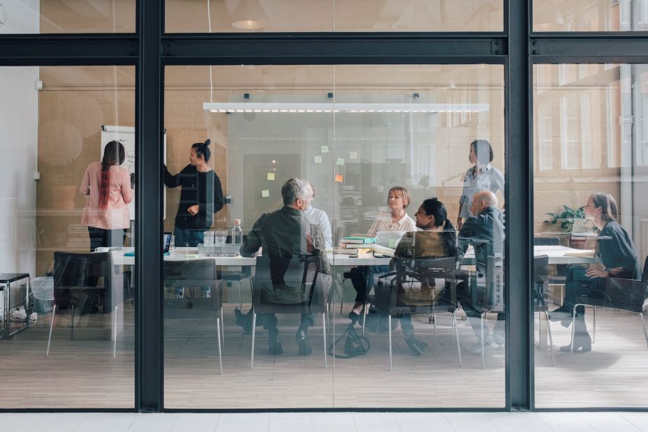 image of a collaborative brainstorming session for a consulting firm