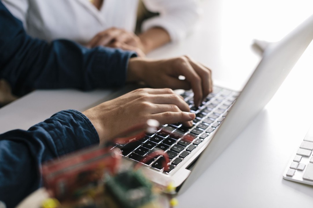 [background image] image of a busy tech company's office space (for a ai education tech company).