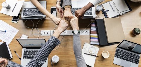 image of team discussion (for a hr tech)