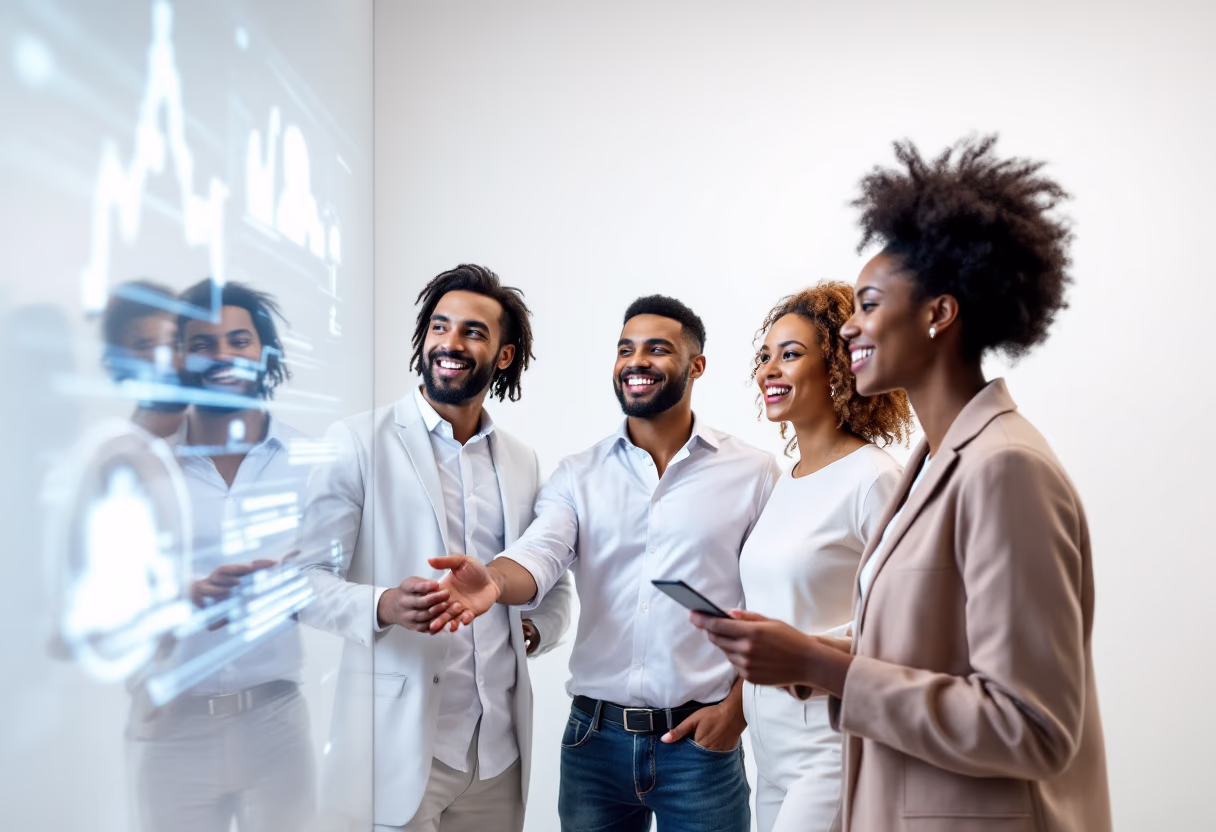 image of diverse team collaborating on ai