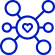a circle with a heart in the middle with some connections