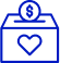 a box with a coin