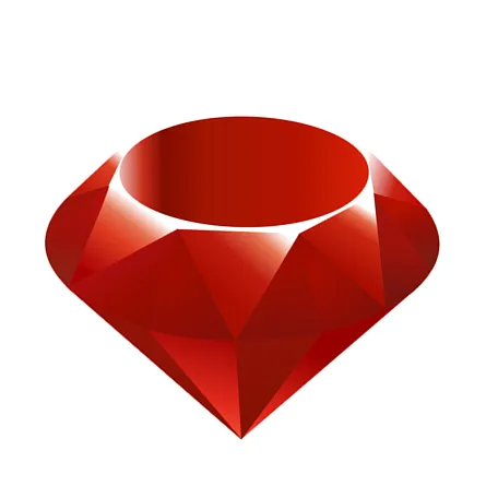 Icône d'un rubis rouge brillant en forme de diamant facetté.