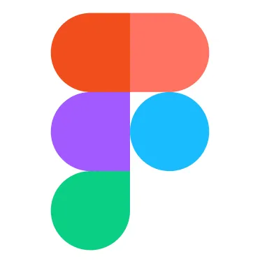 Icône du logo Figma composé de cinq formes arrondies de différentes couleurs : rouge, saumon, violet, bleu et vert.