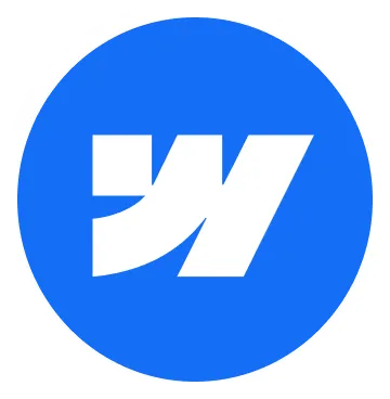 Symbole style lettre W blanche sur fond bleu circulaire.