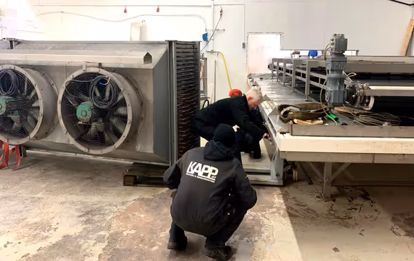 Picture of a freezer being installed