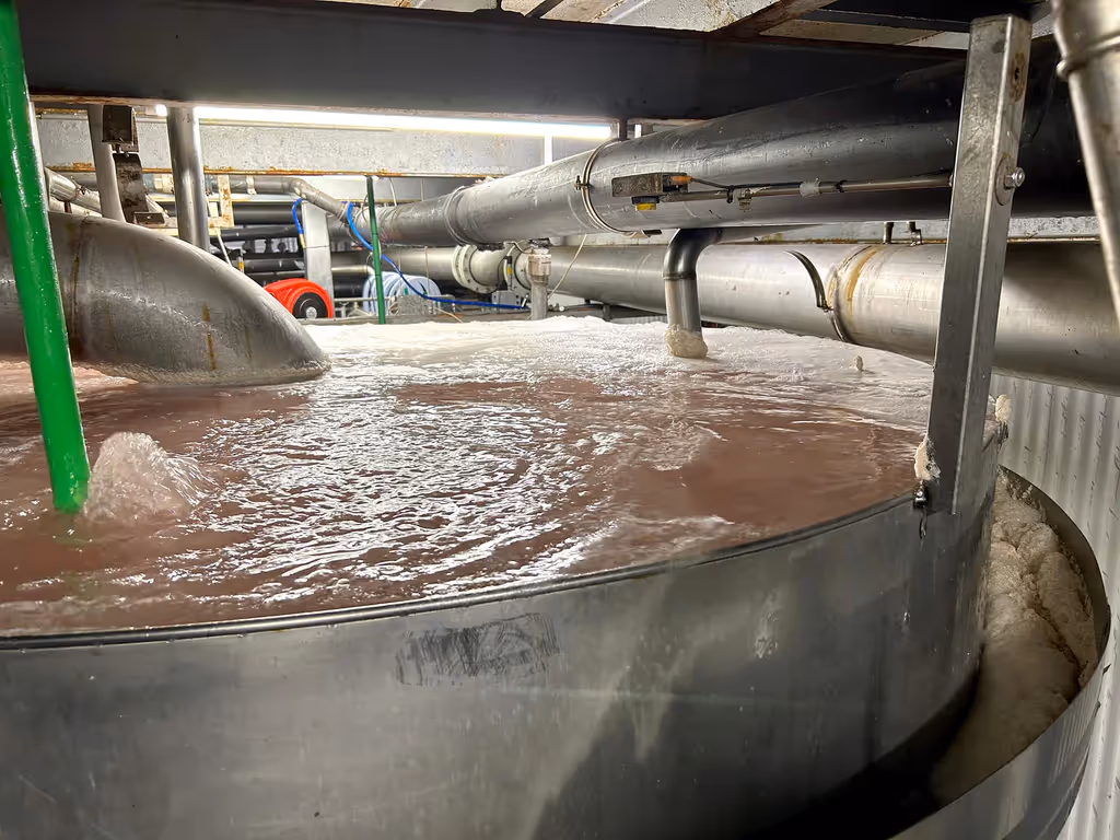 Blood fluid being cleaned and cooled with OptimICE slurry ice system before cooling the product.
