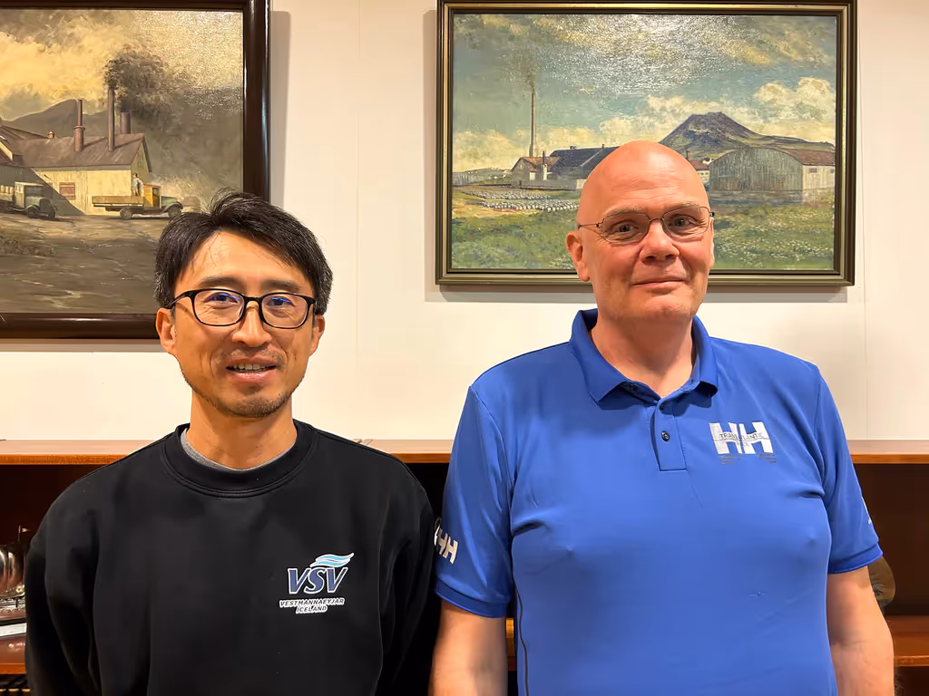 Inspector Hiroki Igarashi and technical operations manager Willum Andersen, both employees at VSV