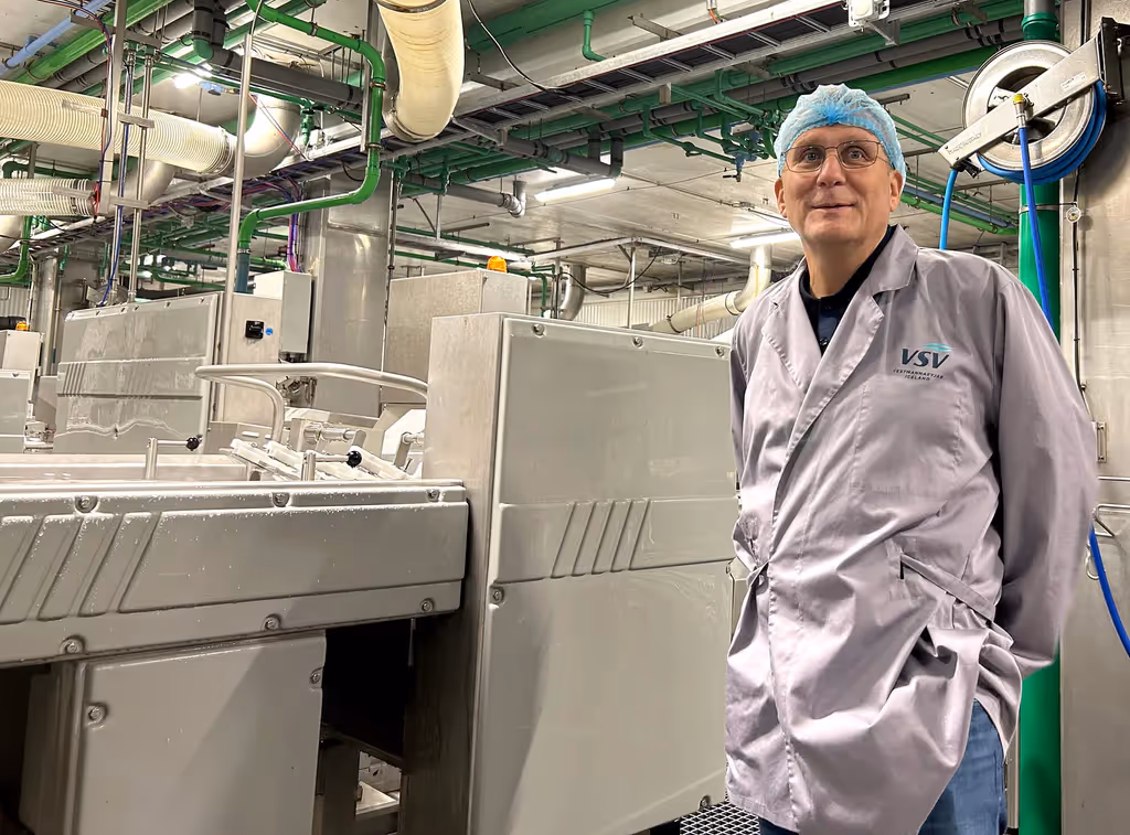 Heimir Halldorsson at a processing plant