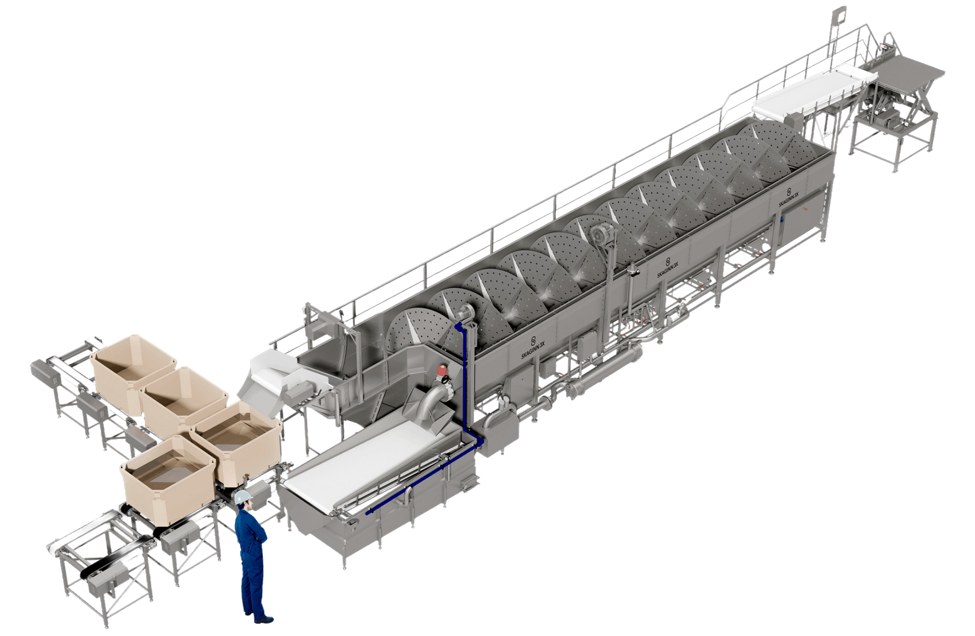 RoteX Thawing™ system—fully automated, low-temperature thawing unit designed to preserve product quality, reduce drip loss, and minimize bacterial growth in frozen food processing.