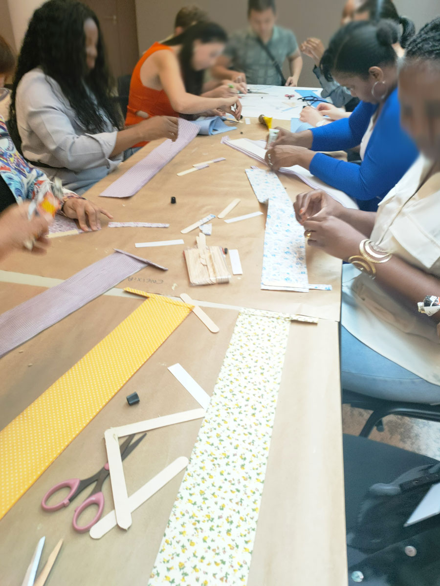 image of sewing class in session