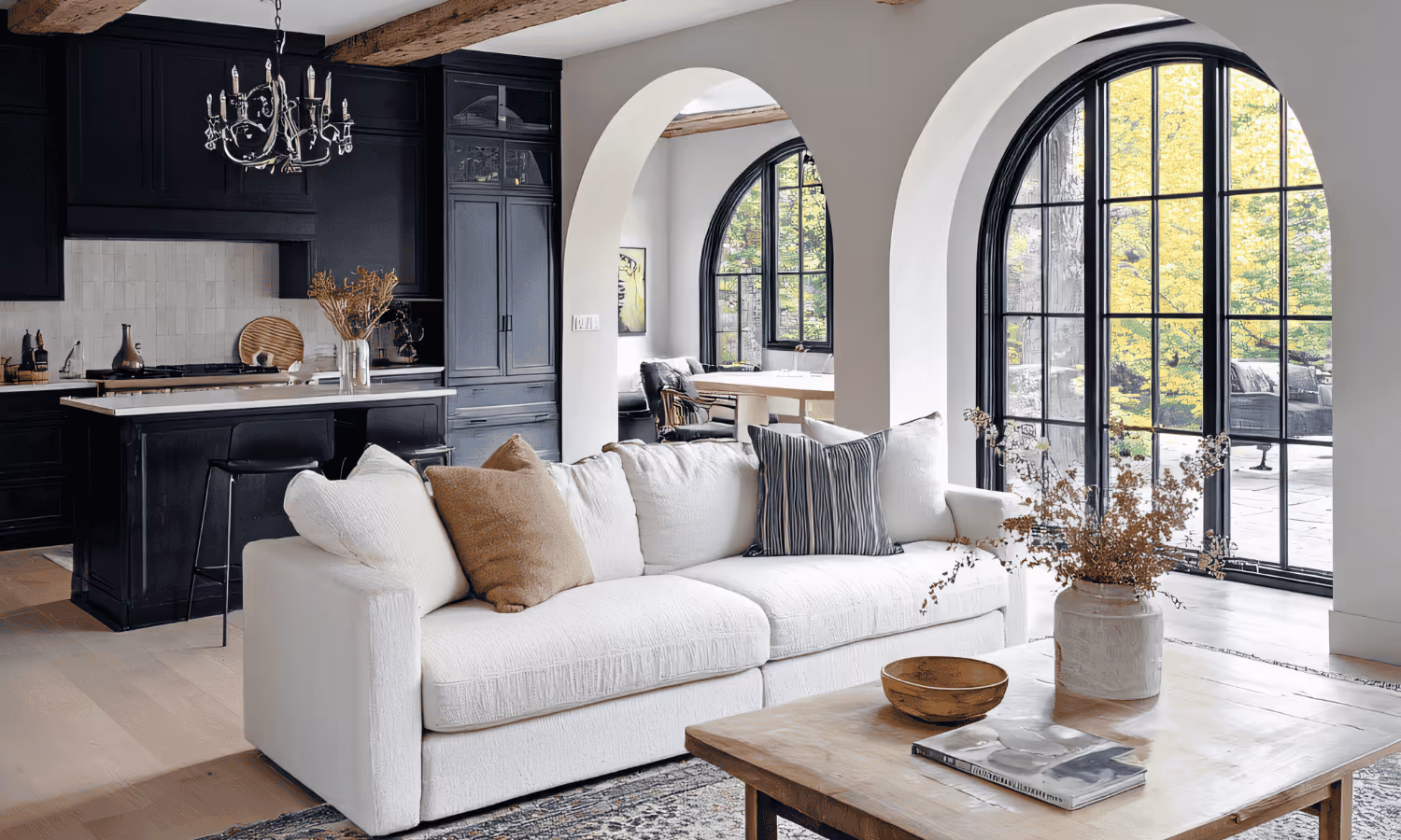 A clean, modern home interior of living room