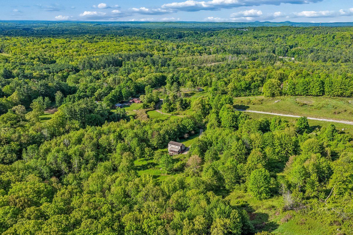 A summer lifestyle image near Joppa Hill in Bedford, New Hampshire, showing a quiet trail, trees, and open recreational space to reflect the town’s residential and outdoor character.