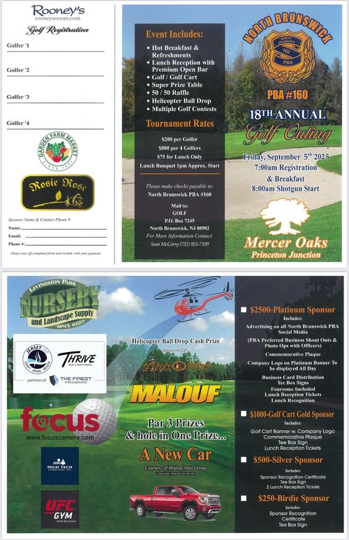 NORTH BRUNSWICK PBA #160 18TH ANNUAL GOLF OUTING