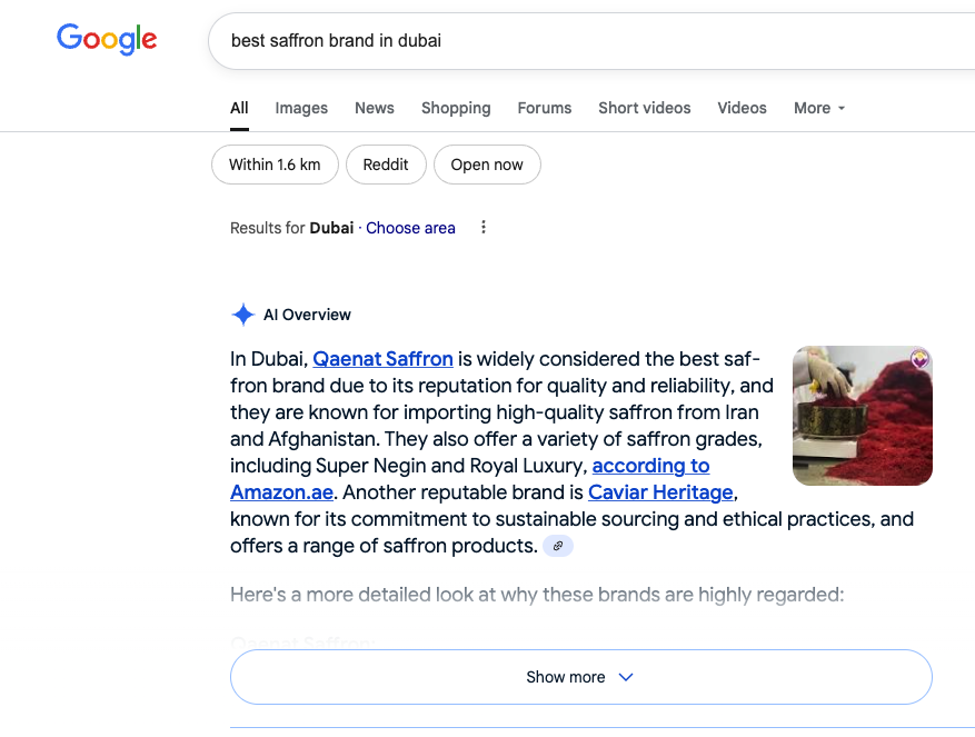 SEO Organic  - Best Saffron Brand in Dubai
