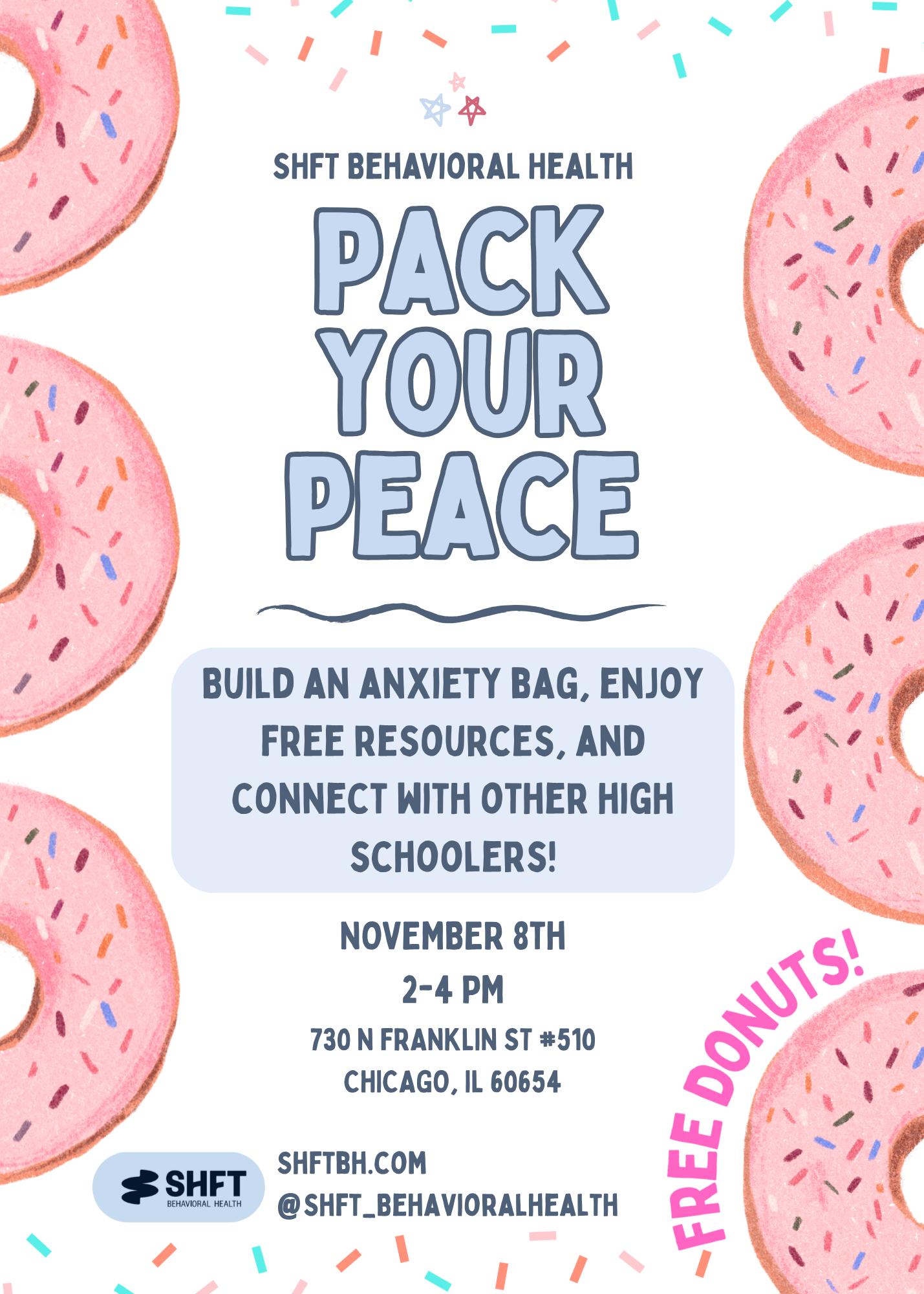 Pack Your Peace event flyer. Event information is also provided in the text on this page.