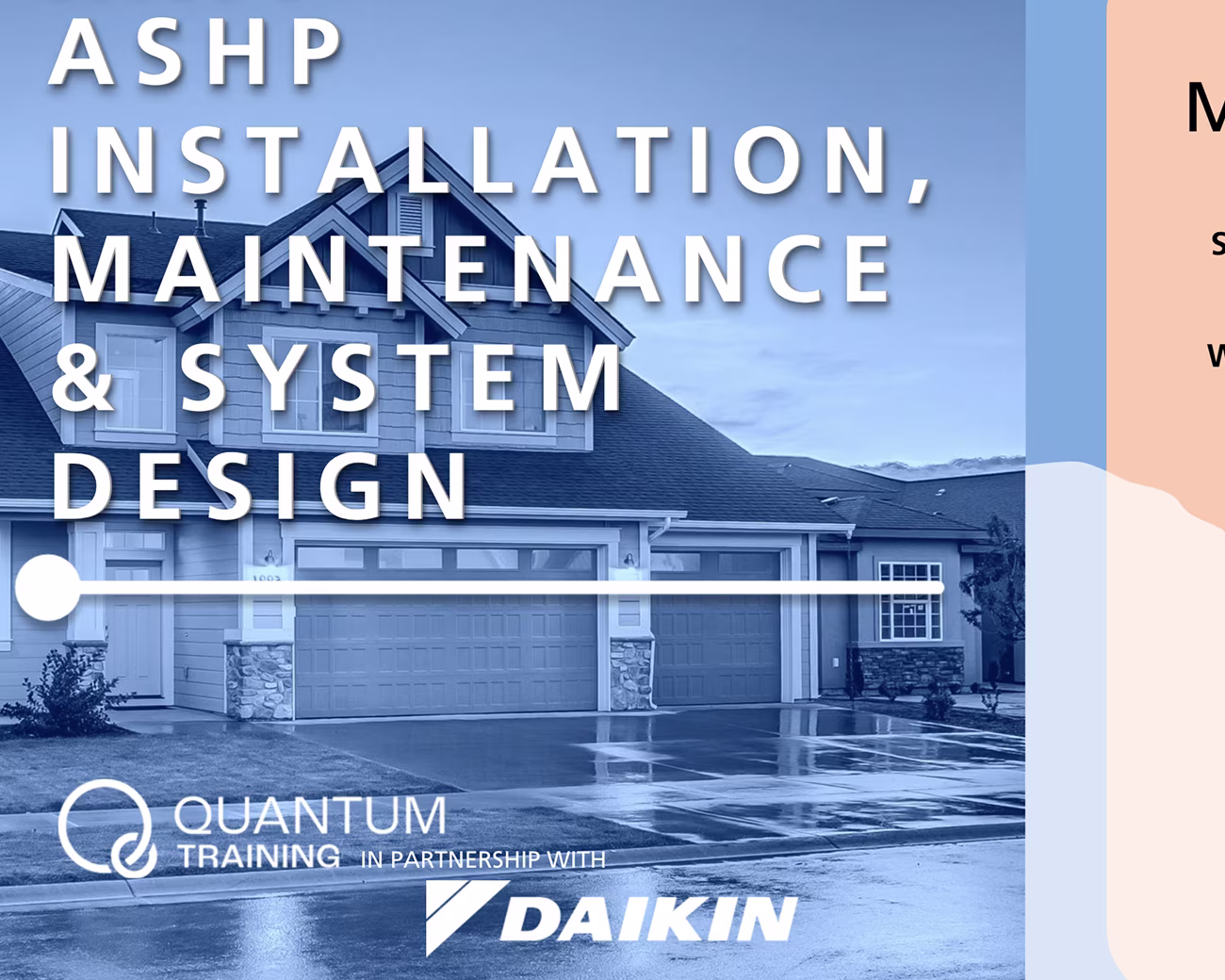 A screenshot of an eLearning SCORM-compliant package for a training provider based on "ASHP Installation, Maintenance and System Design"