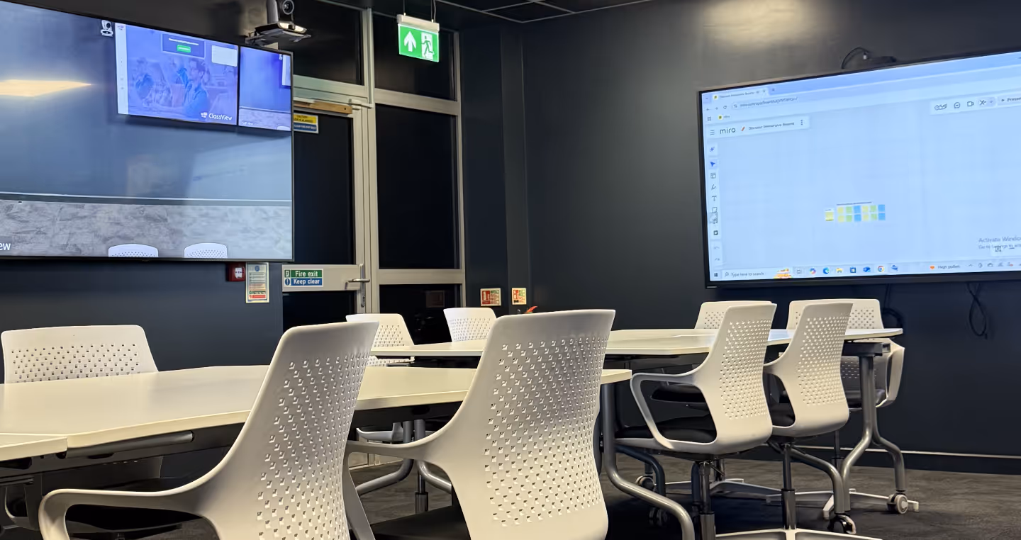A cutting-edge suite, equipped with the latest in video-conferencing capabilities, including interactive whiteboards perfect for training, presentations, and small scale events.