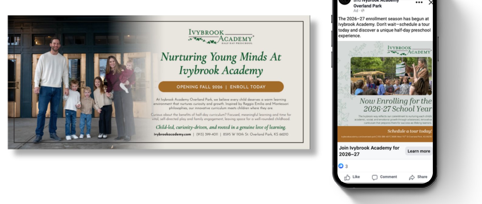 Ivybrook Academy ad creative from Johnson County City Lifestyle