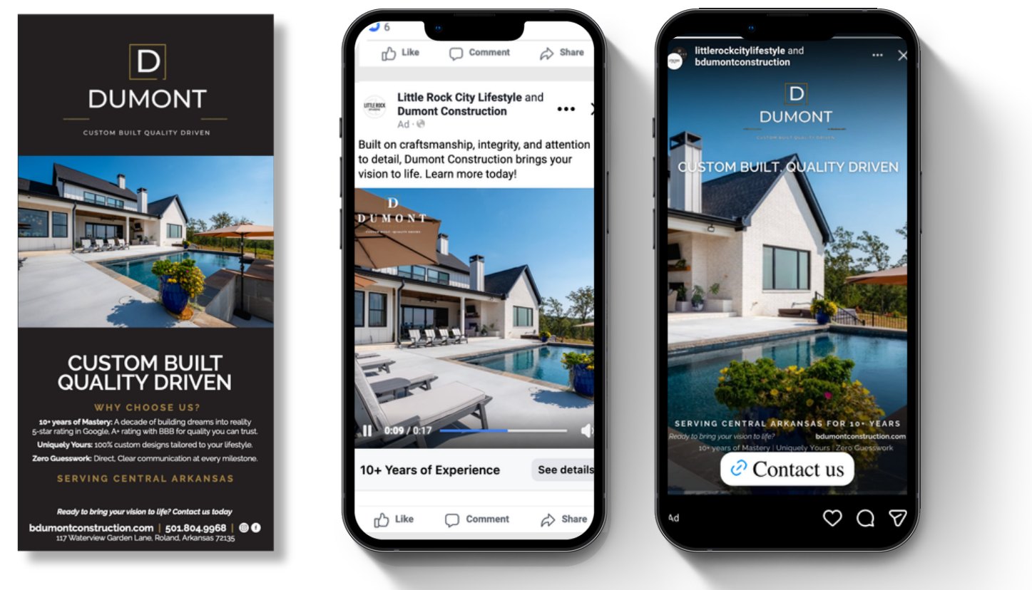 Dumont Construction ad creative from Little Rock City Lifestyle