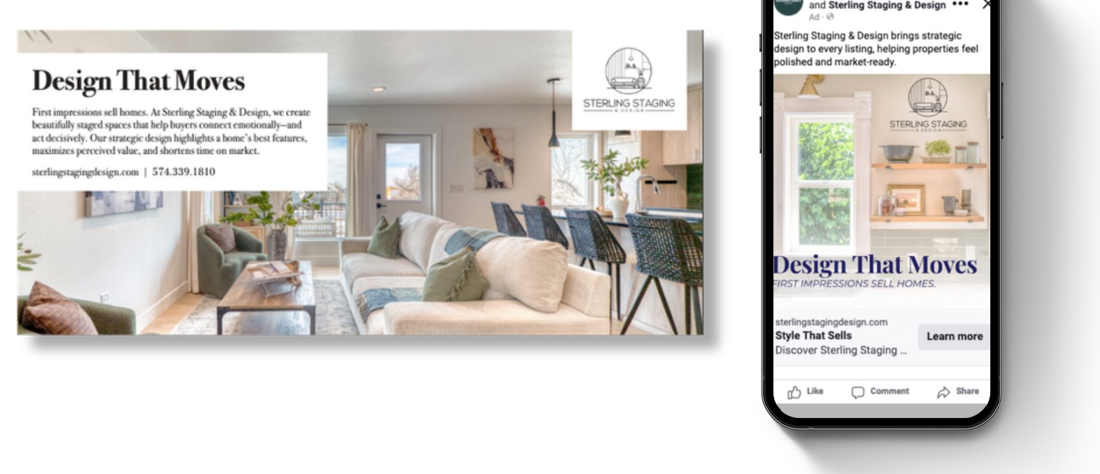 Sterling Staging & Design ad creative from Highlands Ranch City Lifestyle