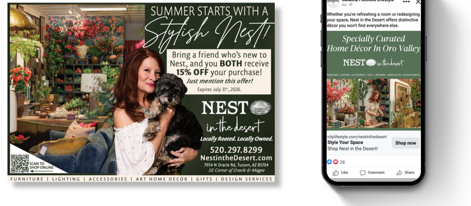 Nest in the Desert ad creative from Catalina Foothills Lifestyle