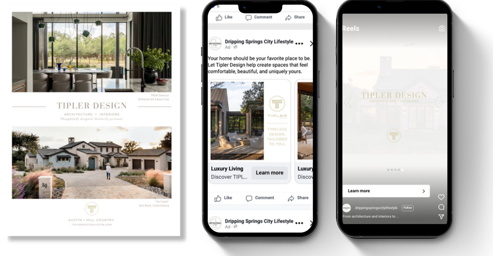 TIPLER Design ad creative from Dripping Springs City Lifestyle