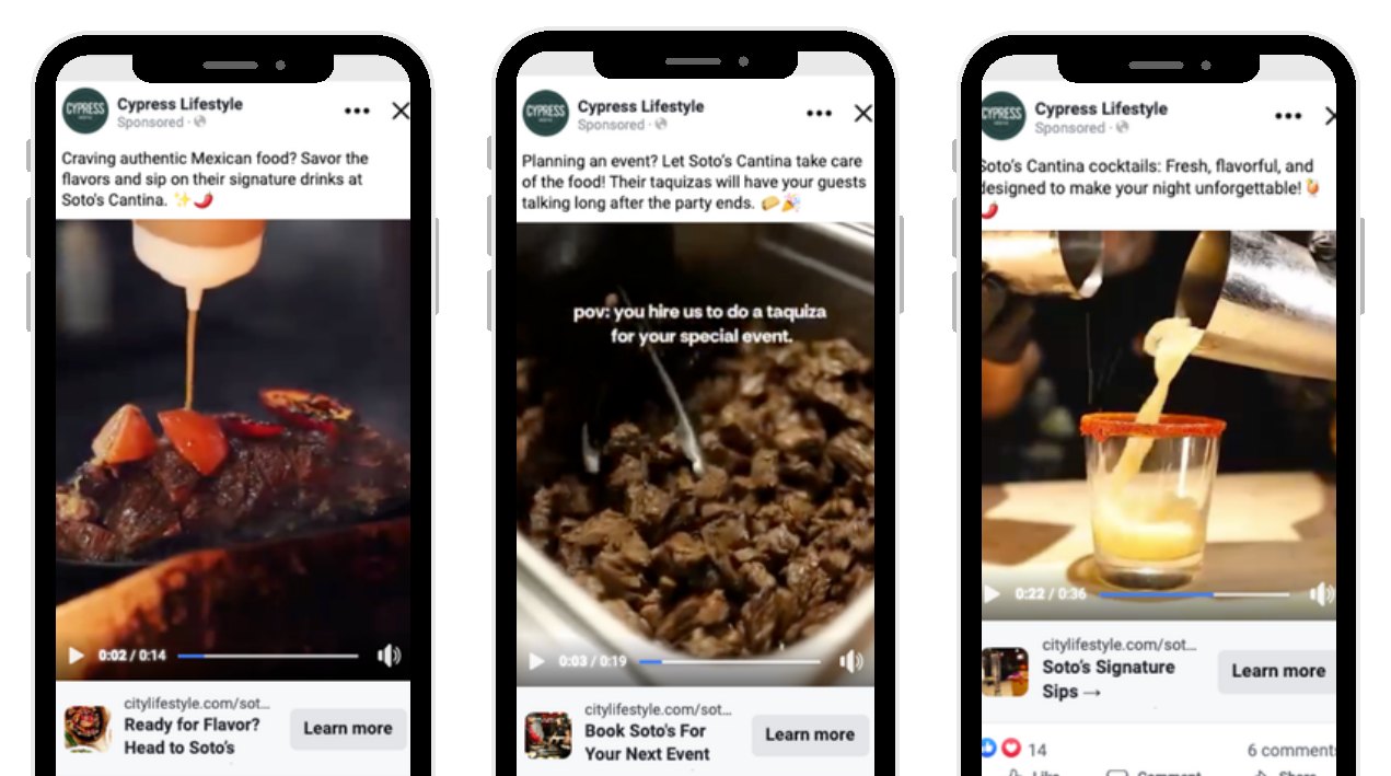 Soto's Cantina ad creative from Cypress Lifestyle