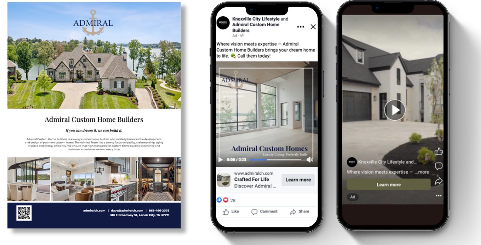 Admiral Custom Homes ad creative from Knoxville City Lifestyle