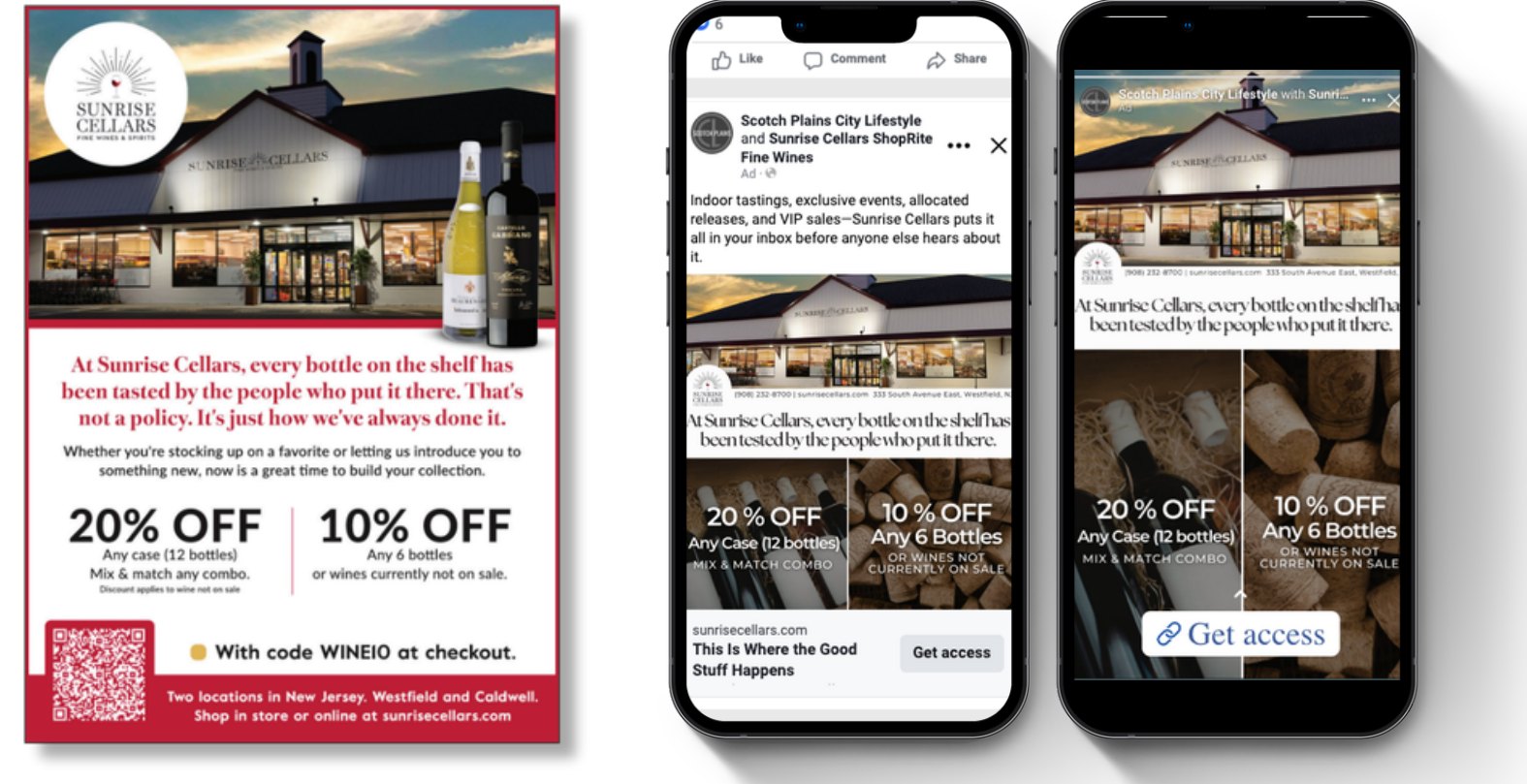 Sunrise Cellars ad creative from Scotch Plains City Lifestyle