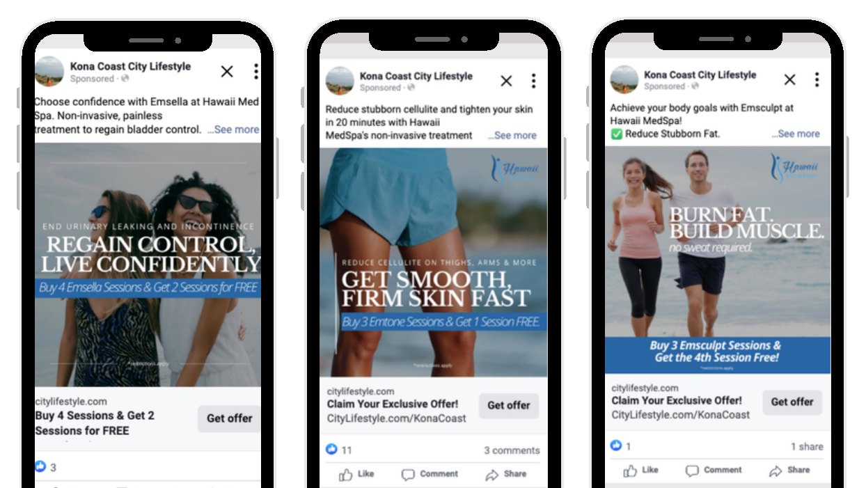 Hawaii Med Spa ad creative from Kona Coast City Lifestyle