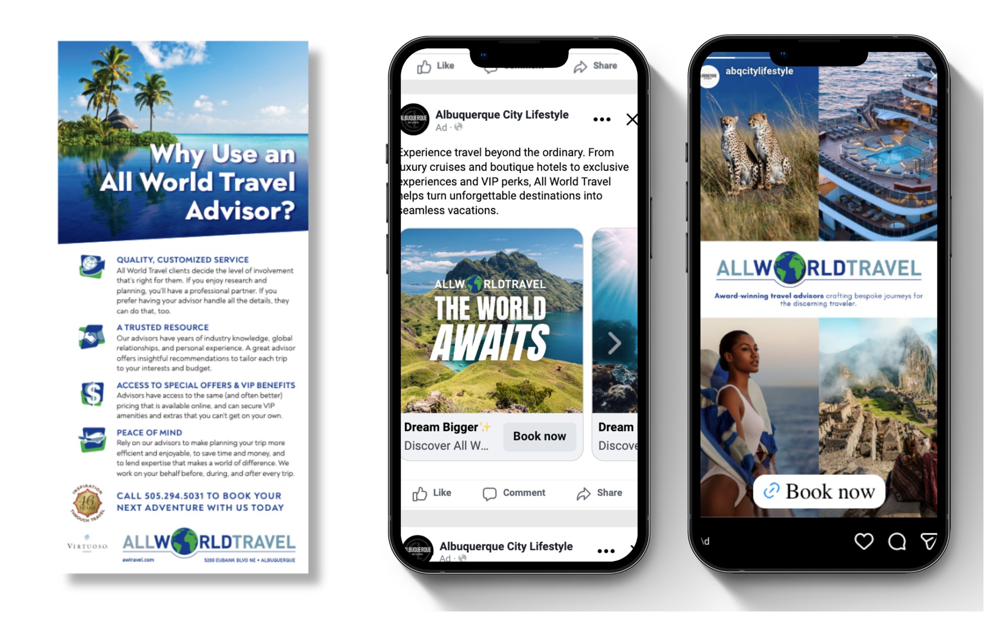 All World Travel ad creative from Albuquerque City Lifestyle