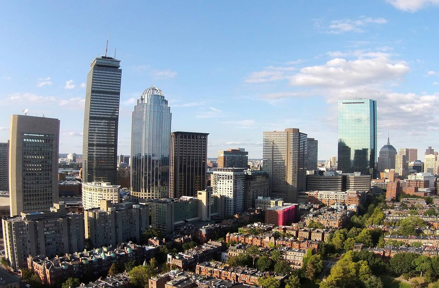 Photo of downtown Boston skyline near Spiro’s office at 98 N. Washington St., shown on the contact section of the website for Spiro CRM for manufacturing.